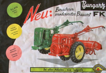 Bungartz FK Einachser 6 PS Modelprogram 1961 Tractorbrochure (3855)